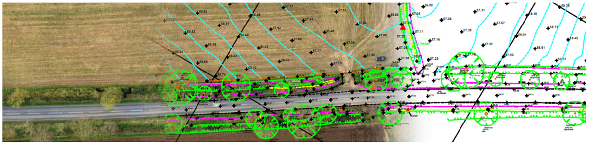 Aerial remote-sensing image of woodland used to assess forest structure and health.