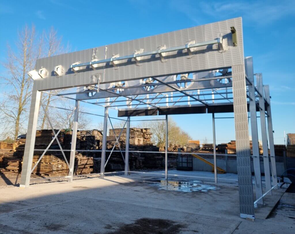 Steel frame for new Studley kiln